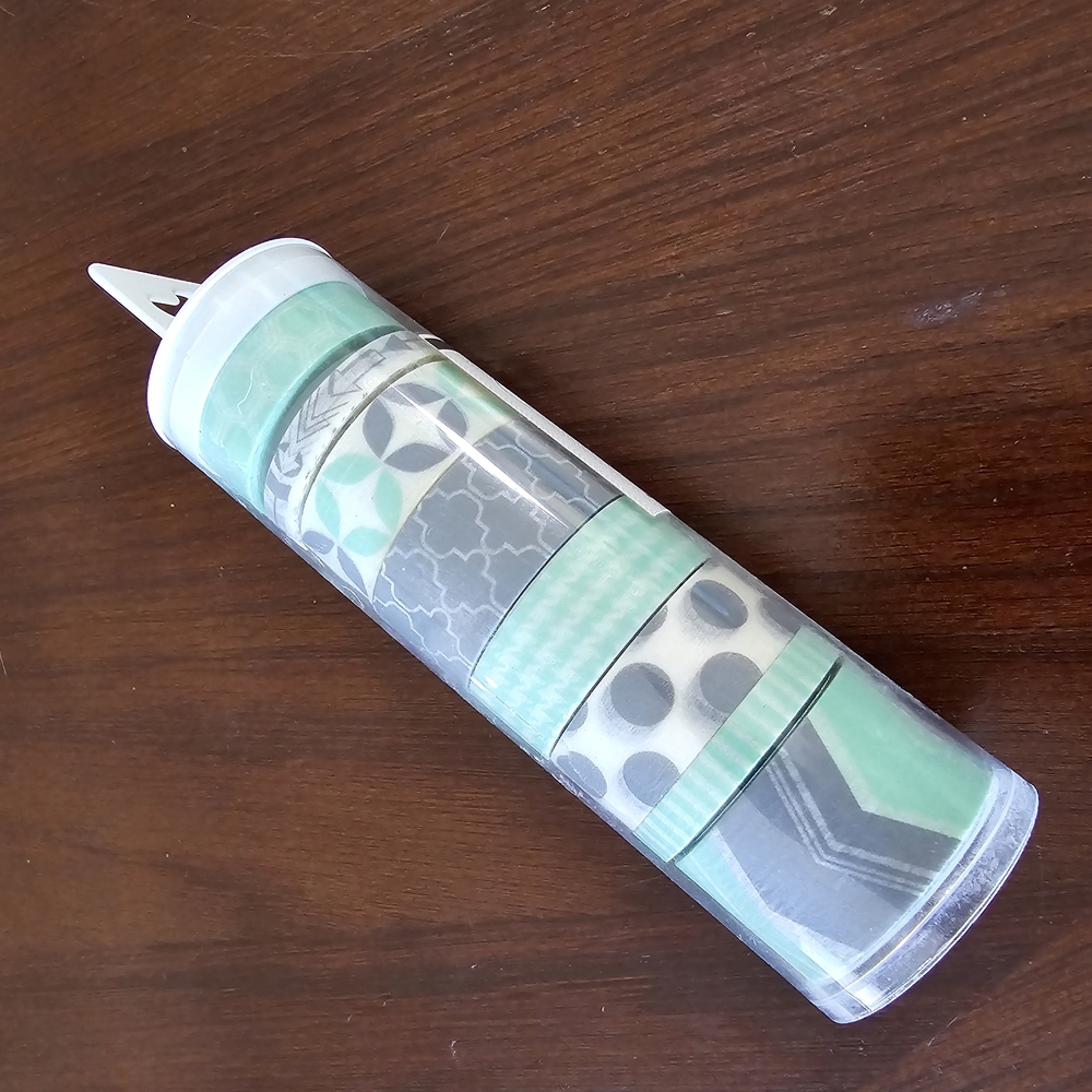 Green and Gray Patterned Washi Tape Set